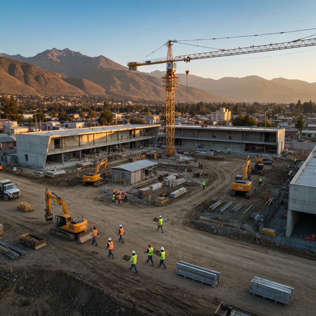 Colocacion de la primera piedra del Polideportivo de Los Andes